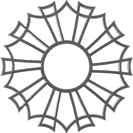 Ekena Millwork Augustus Architectural Grade PVC Pierced Ceiling Medallion, Nickel, 38"OD x 13 3/8"ID x 1"P CMPP38AUSNI